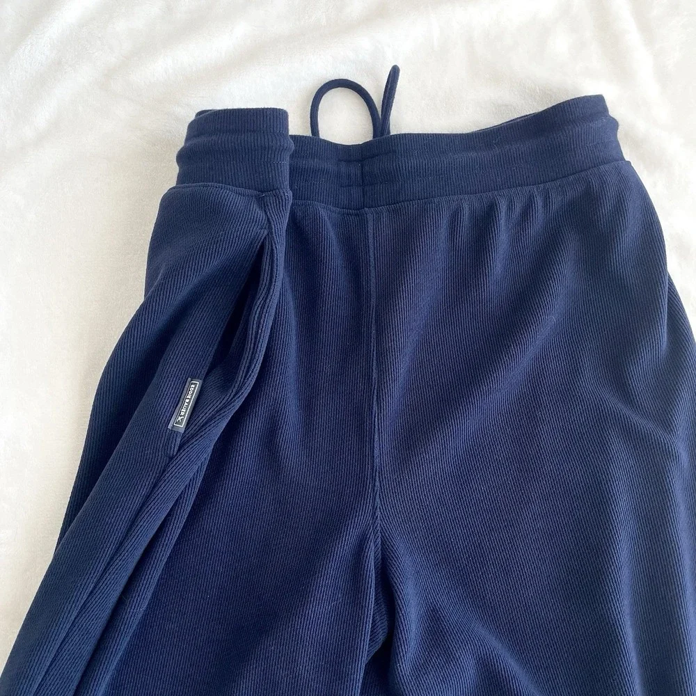 Eddie Bauer Men's Medium Navy Textured Knit Heavyweight Lounge Pants